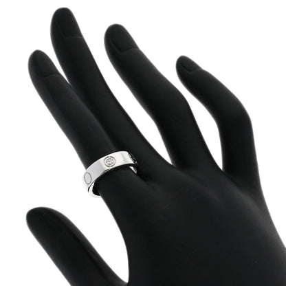 CARTIER love ring half diamond # 50 Ring K18 White Gold Ladies [Used]