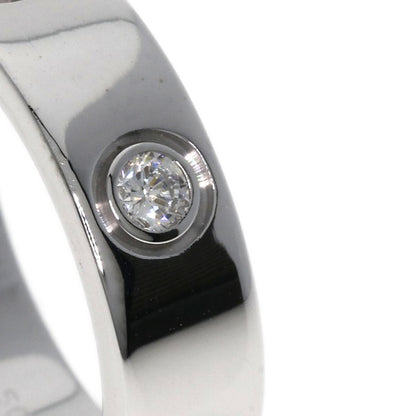 CARTIER love ring half diamond # 50 Ring K18 White Gold Ladies [Used]