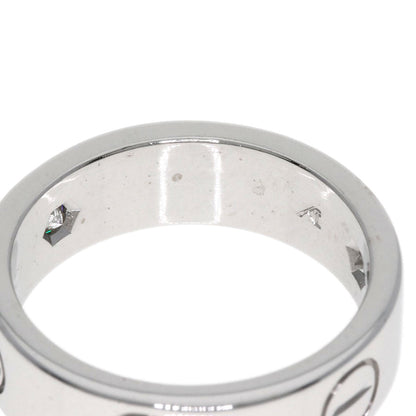 CARTIER love ring half diamond # 50 Ring K18 White Gold Ladies [Used]