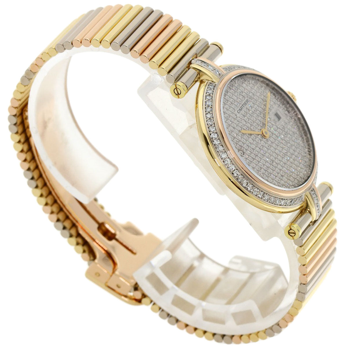 CARTIER VLC Louis Cartier Vendome LM Diamond Watches K18 Yellow Gold/K18 three color Ladies