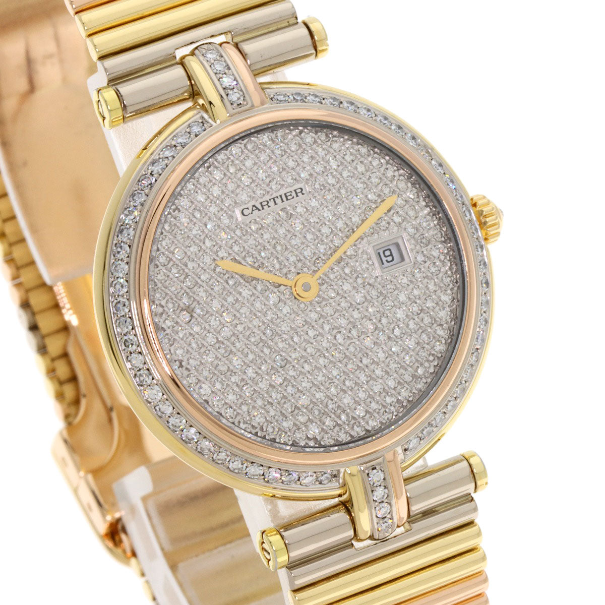 CARTIER VLC Louis Cartier Vendome LM Diamond Watches K18 Yellow Gold/K18 three color Ladies
