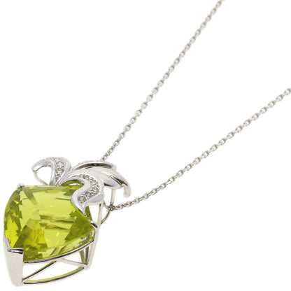 31.21ct Quartz Diamond Necklace K18 White Gold 18.2g　Ladies