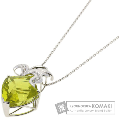 31.21ct Quartz Diamond Necklace K18 White Gold 18.2g　Ladies