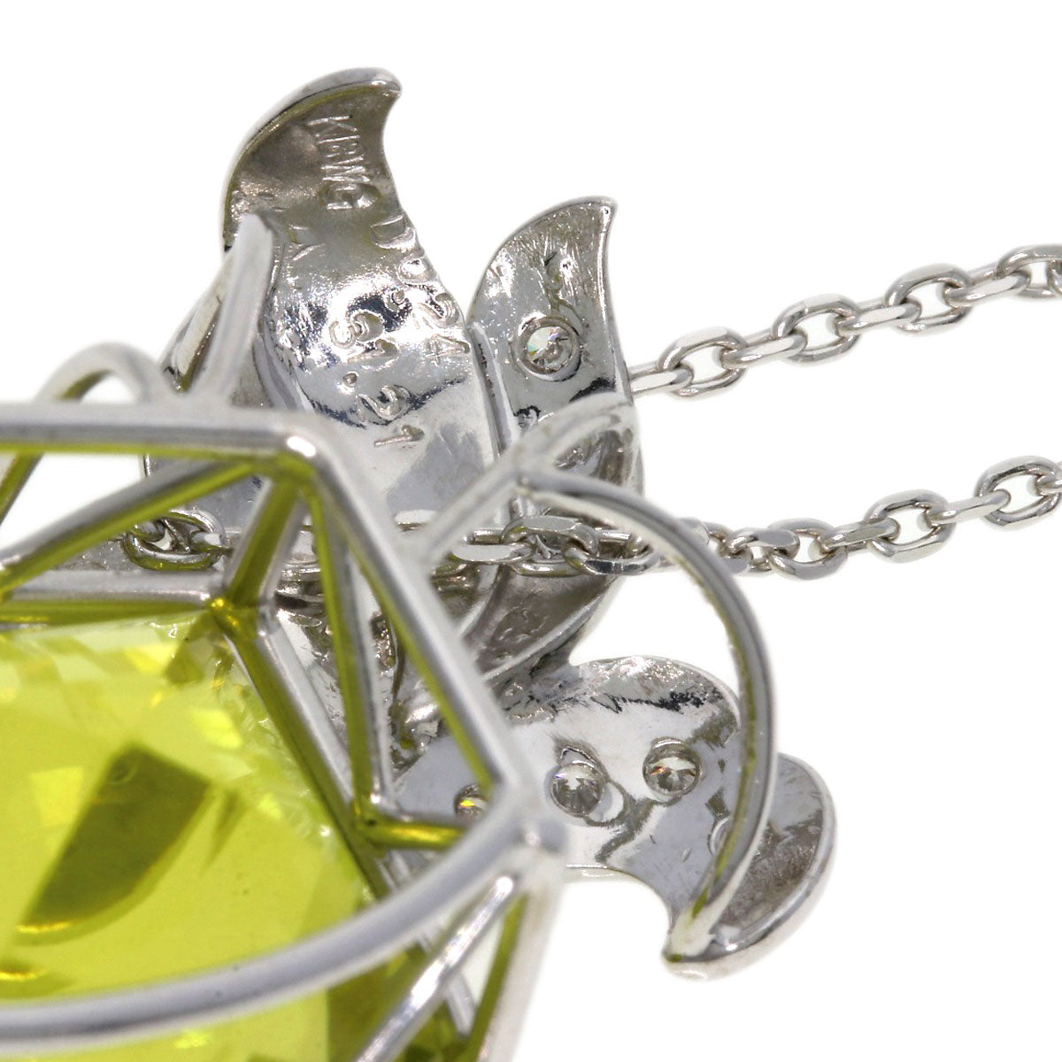 31.21ct Quartz Diamond Necklace K18 White Gold 18.2g　Ladies