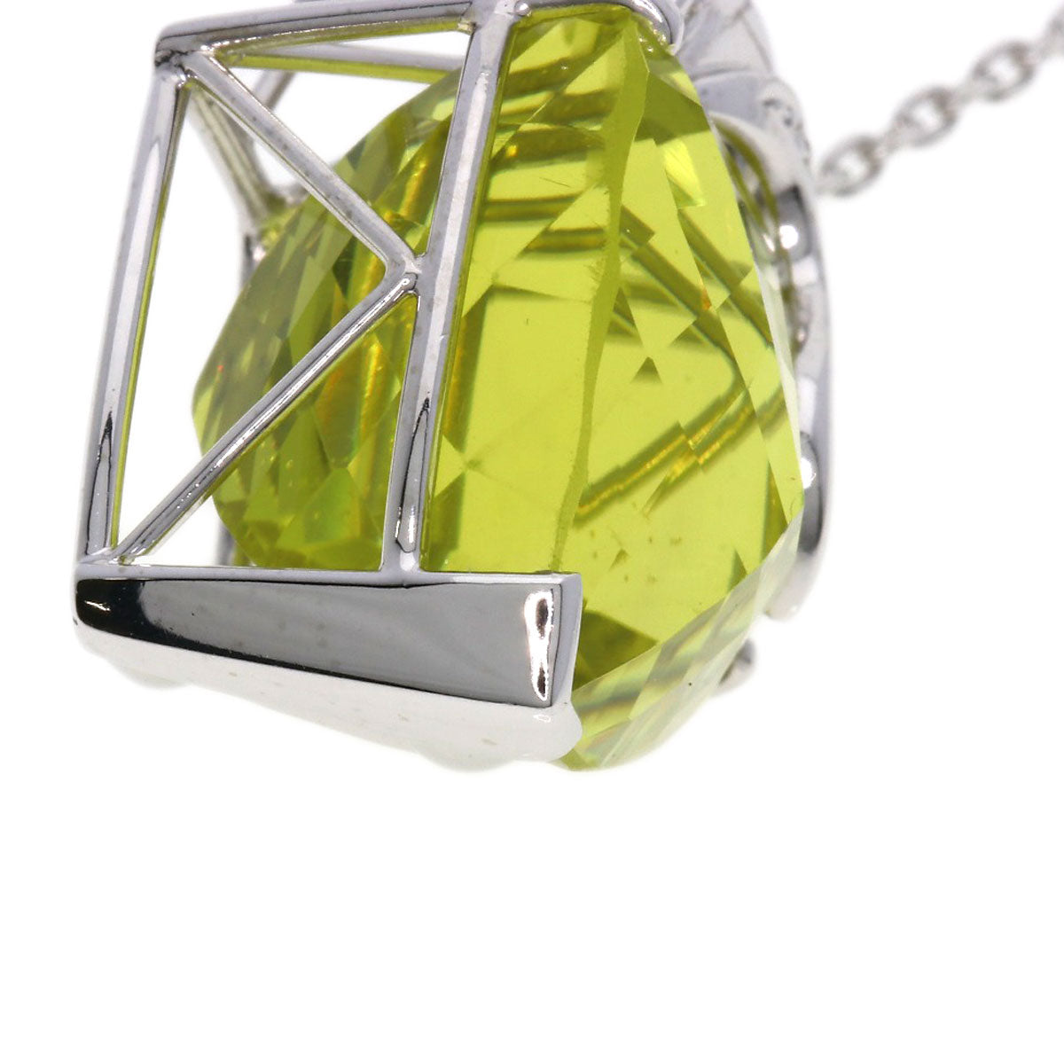 31.21ct Quartz Diamond Necklace K18 White Gold 18.2g　Ladies