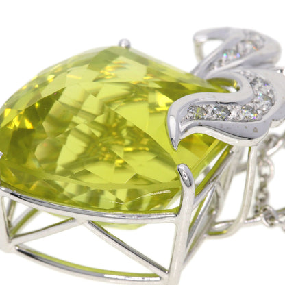 31.21ct Quartz Diamond Necklace K18 White Gold 18.2g　Ladies