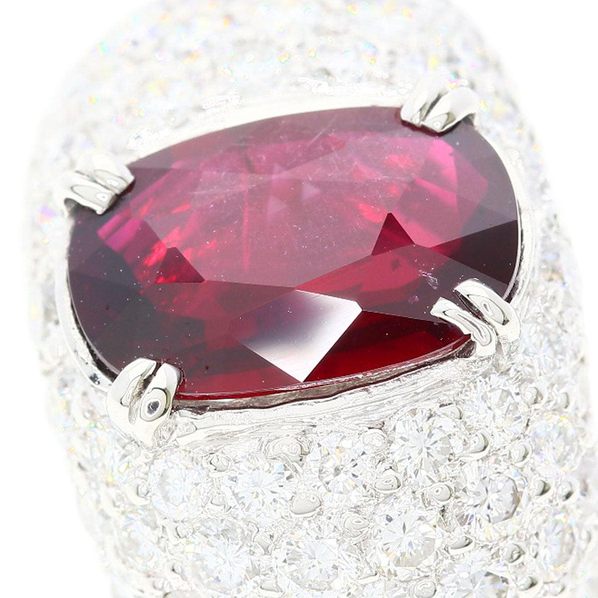 2.54ct Diamond Ruby Ring Platinum PT900  16.6g　Ladies