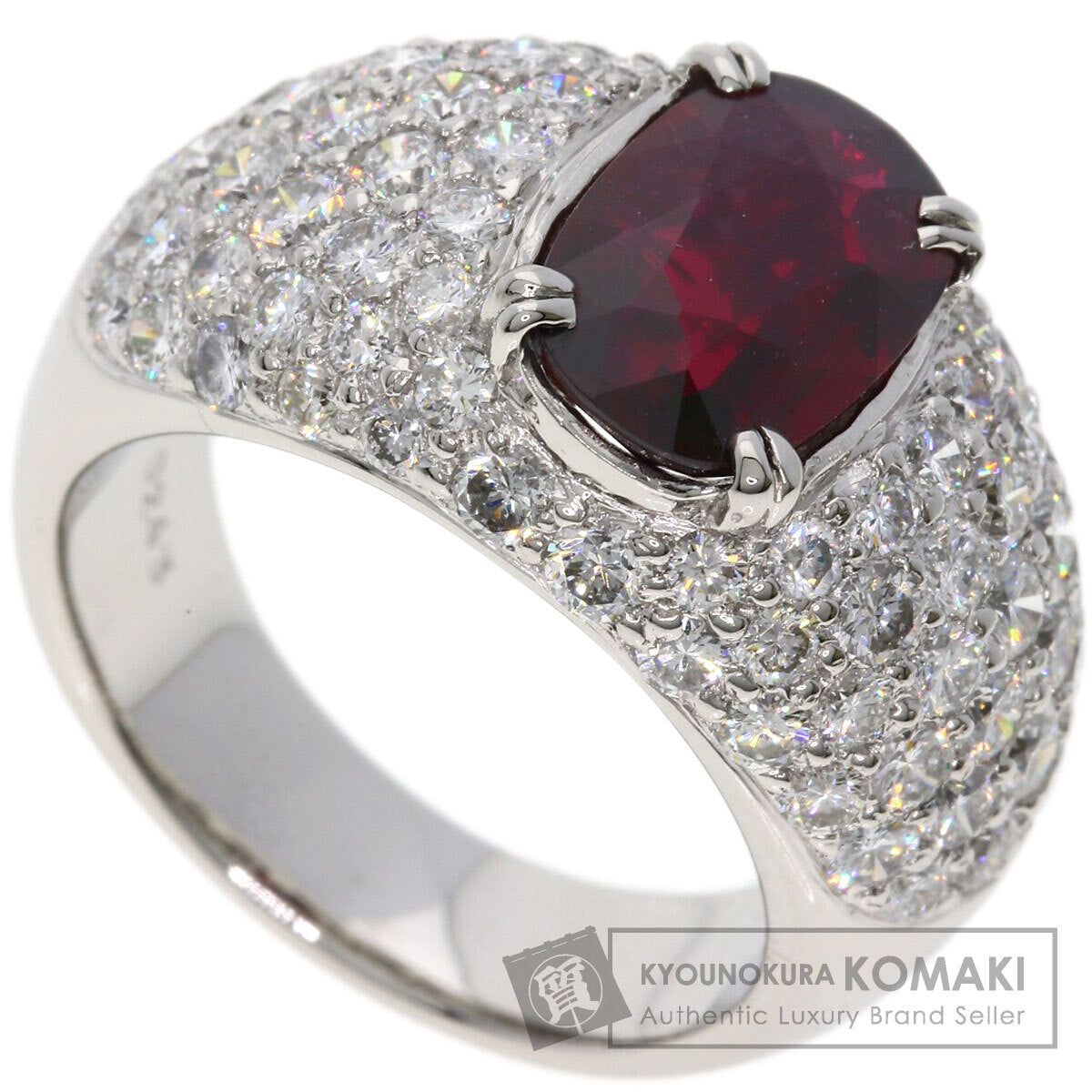 2.54ct Diamond Ruby Ring Platinum PT900  16.6g　Ladies