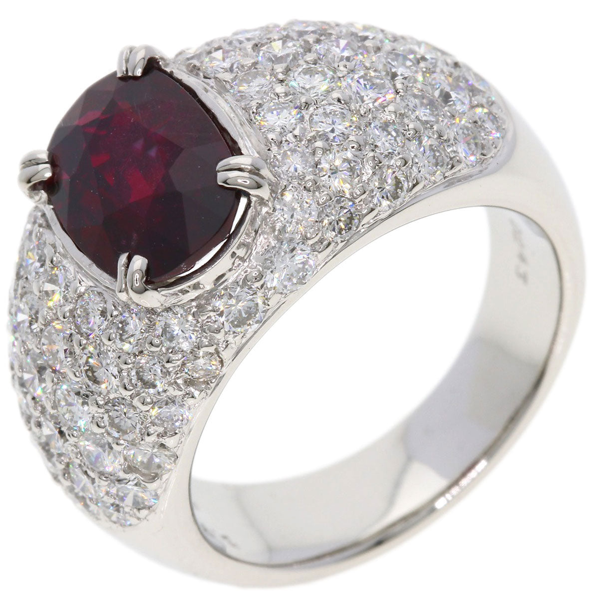 2.54ct Diamond Ruby Ring Platinum PT900  16.6g　Ladies