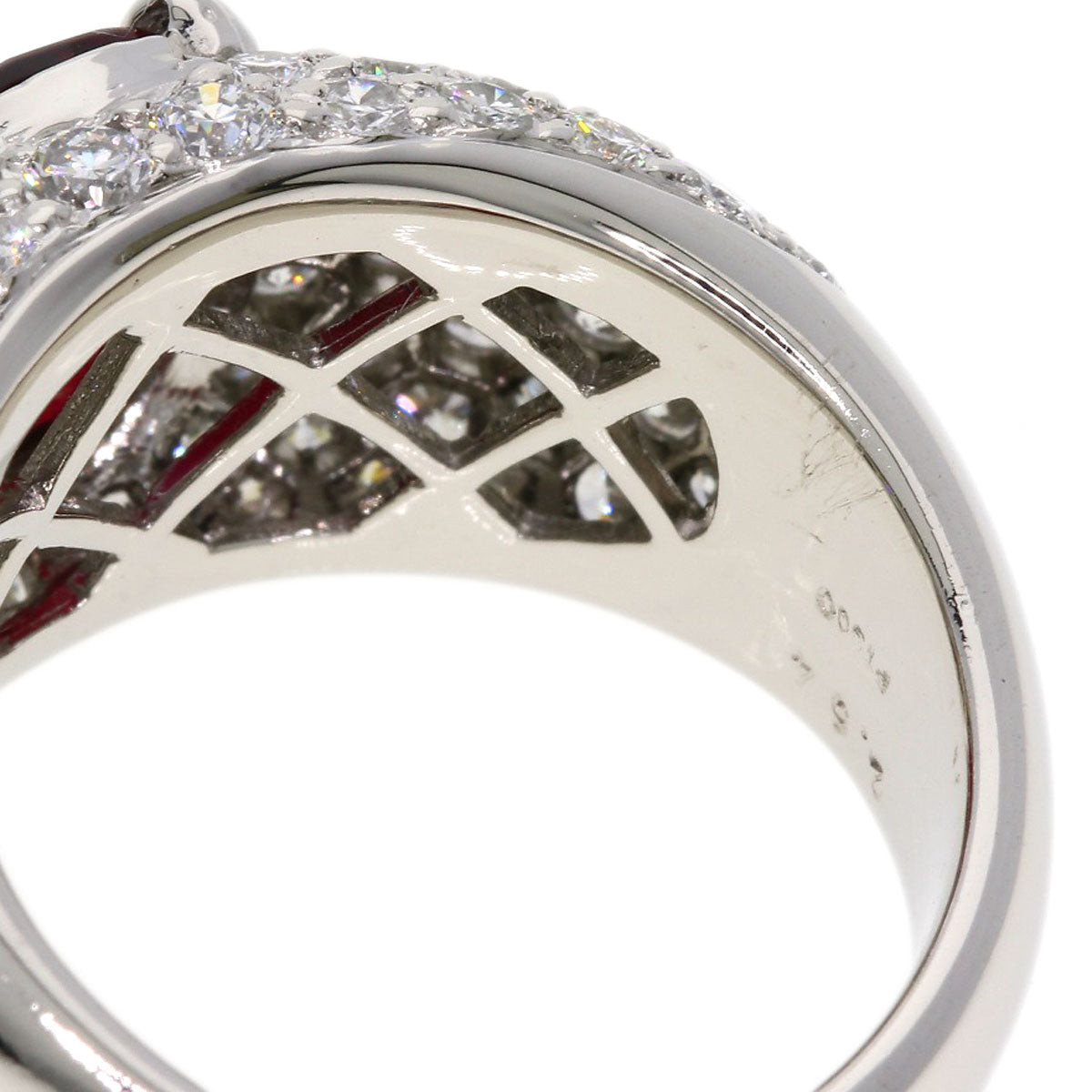 2.54ct Diamond Ruby Ring Platinum PT900  16.6g　Ladies