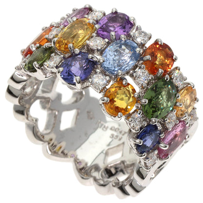 5.51ct Sapphire Diamond Ring K18 White Gold  12.7g　Ladies