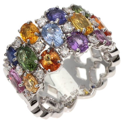 5.51ct Sapphire Diamond Ring K18 White Gold  12.7g　Ladies