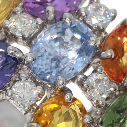 5.51ct Sapphire Diamond Ring K18 White Gold  12.7g　Ladies