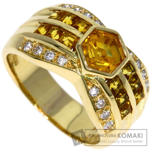 Jeunet Yellow sapphire Diamond Ring K18 Yellow Gold Ladies [Used]