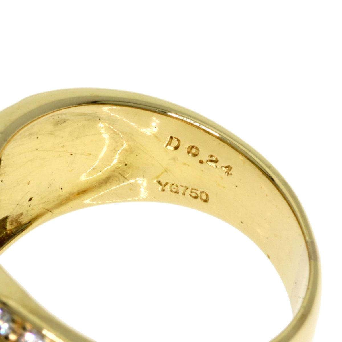 Jeunet Yellow sapphire Diamond Ring K18 Yellow Gold Ladies [Used]