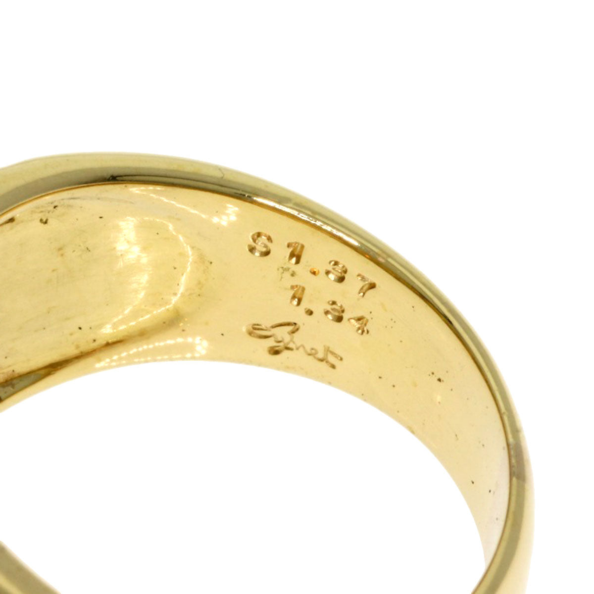 Jeunet Yellow sapphire Diamond Ring K18 Yellow Gold Ladies [Used]