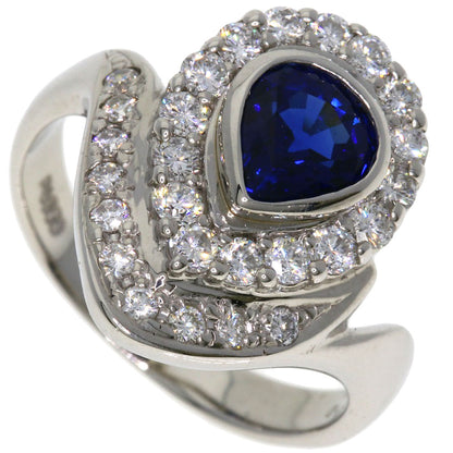 1.301ct サファイア ダイヤモンド リング・指輪 プラチナPT900 8.7g レディース 【中古】