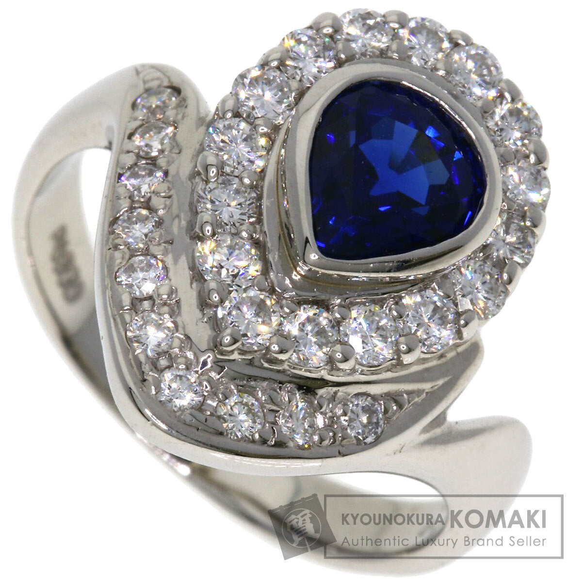 1.301ct サファイア ダイヤモンド リング・指輪 プラチナPT900 8.7g レディース 【中古】
