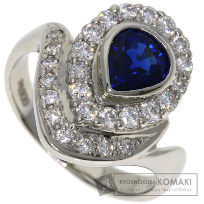 1.301ct サファイア ダイヤモンド リング・指輪 プラチナPT900 8.7g レディース 【中古】