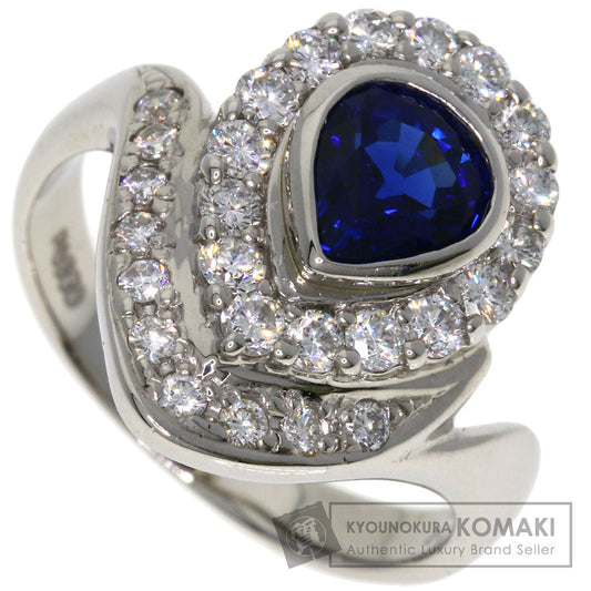 1.301ct サファイア ダイヤモンド リング・指輪 プラチナPT900 8.7g レディース 【中古】