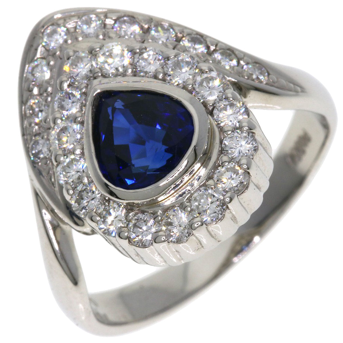 1.301ct サファイア ダイヤモンド リング・指輪 プラチナPT900 8.7g レディース 【中古】
