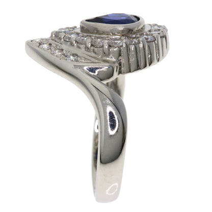 1.301ct サファイア ダイヤモンド リング・指輪 プラチナPT900 8.7g レディース 【中古】