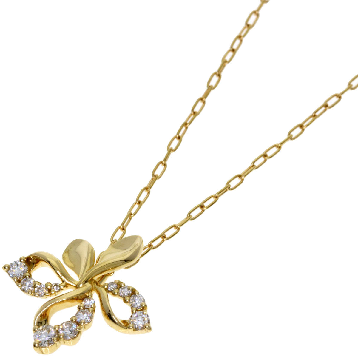 STAR JEWELRY Diamond Necklace K18 Yellow Gold Ladies [Used]