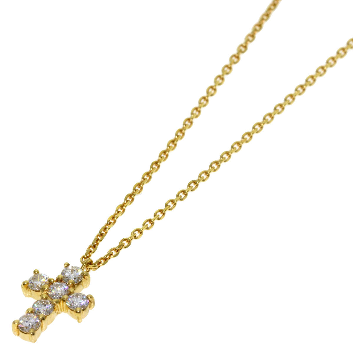 VENDOME Cross motif Diamond Necklace K18 Yellow Gold Ladies [Used]