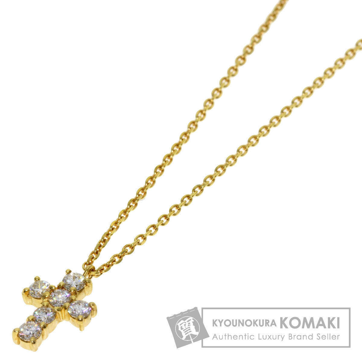 VENDOME Cross motif Diamond Necklace K18 Yellow Gold Ladies [Used]
