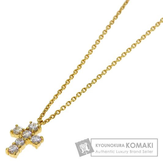 VENDOME Cross motif Diamond Necklace K18 Yellow Gold Ladies [Used]