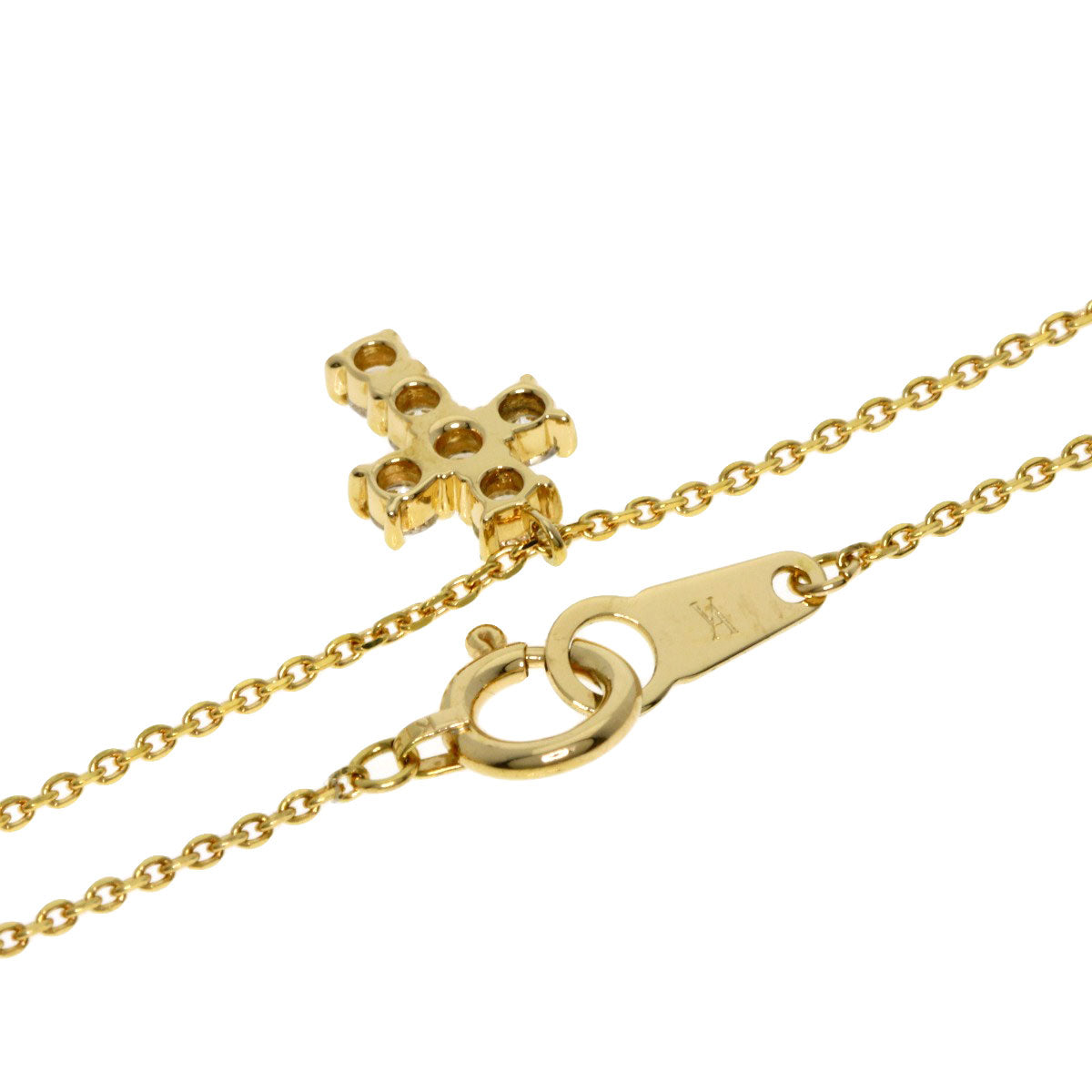 VENDOME Cross motif Diamond Necklace K18 Yellow Gold Ladies [Used]