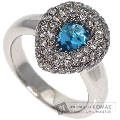 0.67ct Blue Topaz Diamond Ring K18 White Gold 9.8g　Ladies