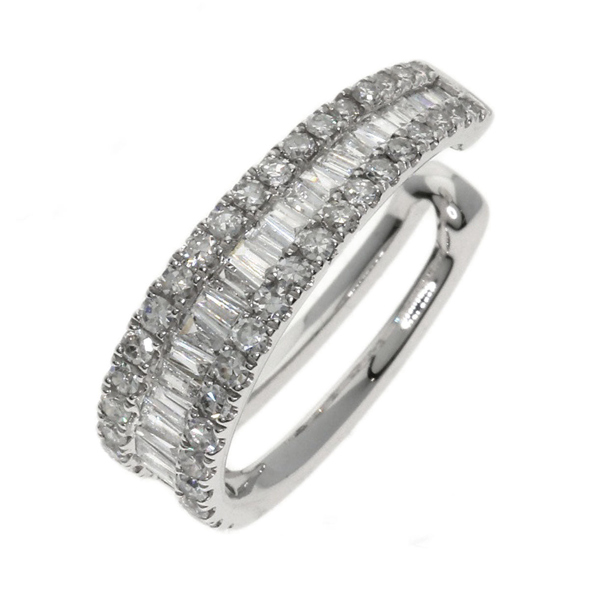 0.55ct Ear cuff Diamond Earring Platinum PT950 3g　Ladies