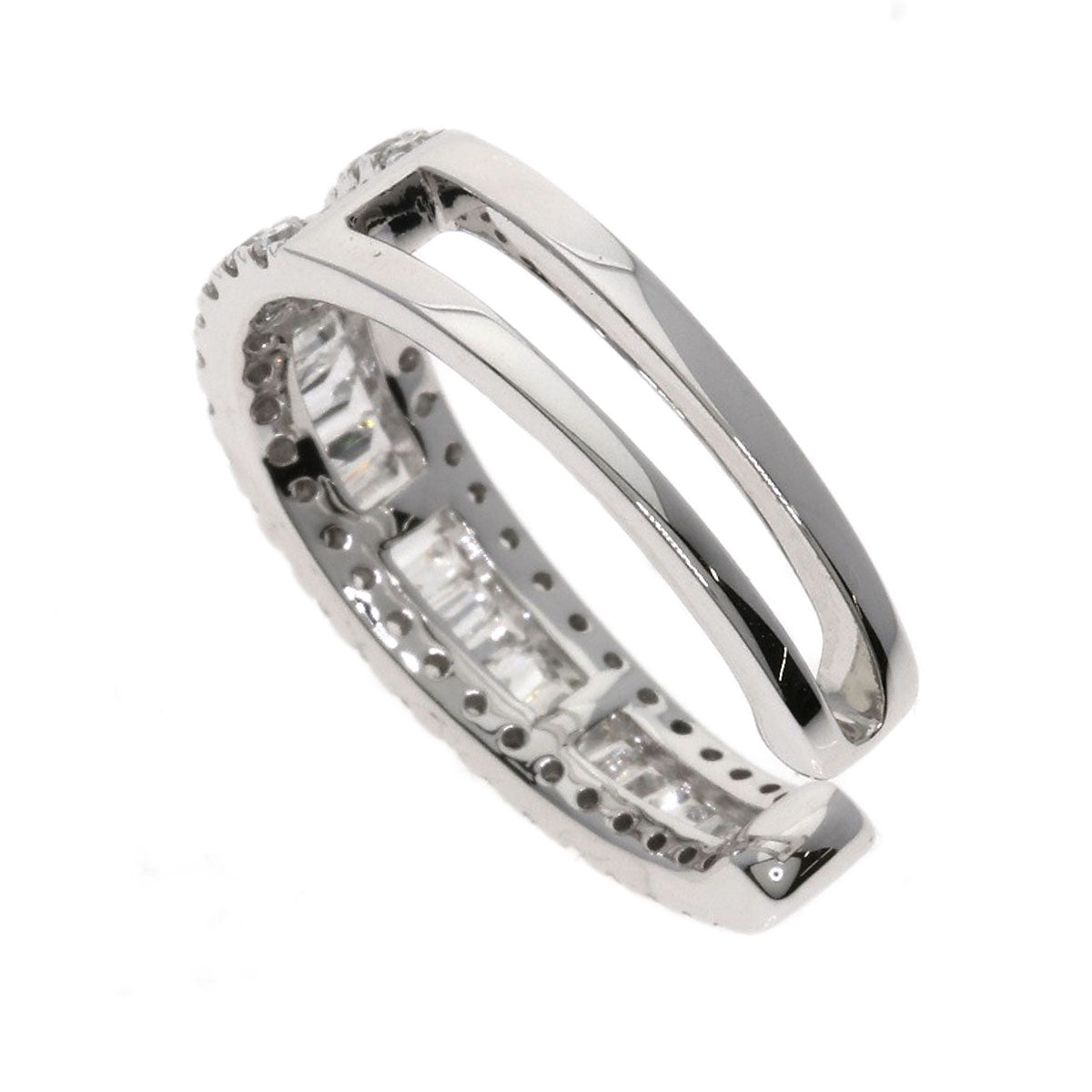 0.55ct Ear cuff Diamond Earring Platinum PT950 3g　Ladies