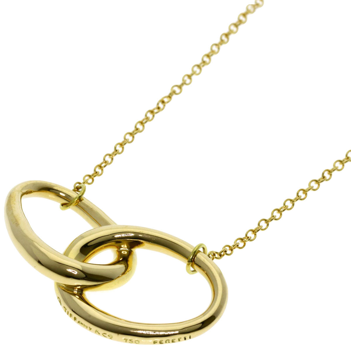 TIFFANY&Co.   Necklace Double roof K18 Yellow Gold Ladies