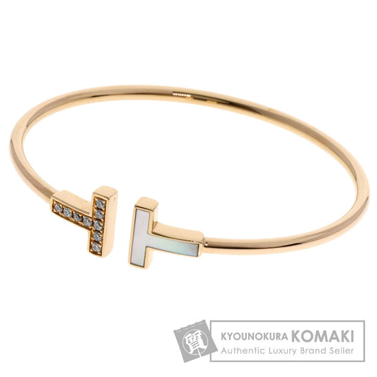 TIFFANY&Co. TWire Mother of Pearl Diamond Bracelet K18 Yellow Gold Ladies [Used]