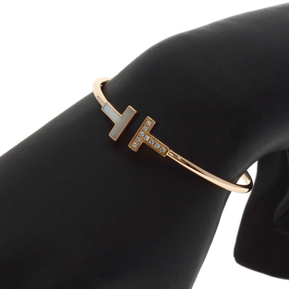 TIFFANY&Co. TWire Mother of Pearl Diamond Bracelet K18 Yellow Gold Ladies [Used]