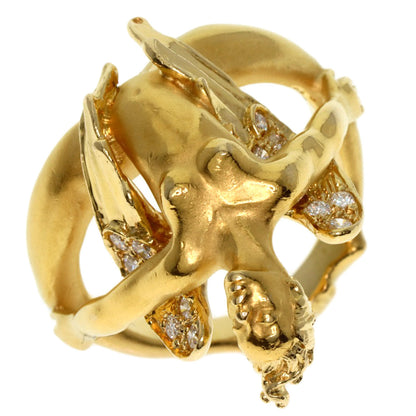 Carrera y Carrera Angel motif Diamond Ring K18 Yellow Gold Ladies [Used]