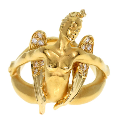 Carrera y Carrera Angel motif Diamond Ring K18 Yellow Gold Ladies [Used]