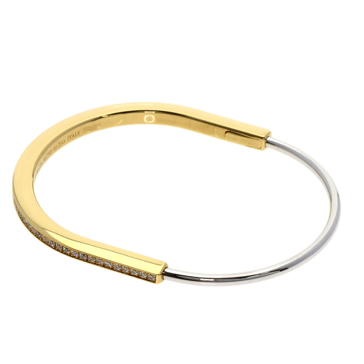 TIFFANY&Co. TIFFANY&Co. Rock Narrow Bangle Large Diamond Bracelet K18 Yellow Gold K18 White GoldLadies [Used]