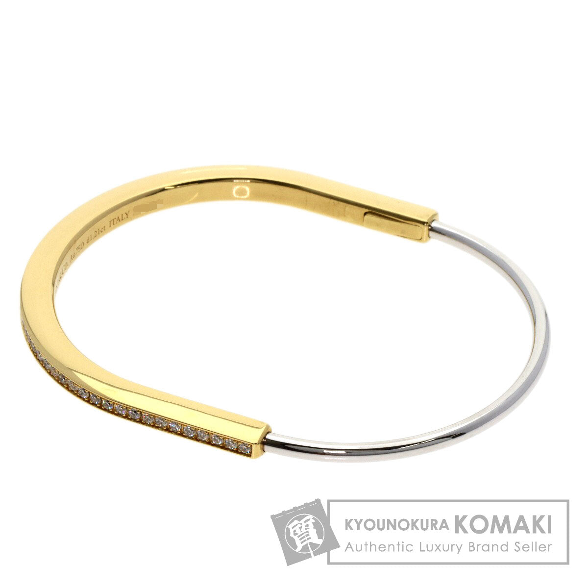TIFFANY&Co. TIFFANY&Co. Rock Narrow Bangle Large Diamond Bracelet K18 Yellow Gold K18 White GoldLadies [Used]