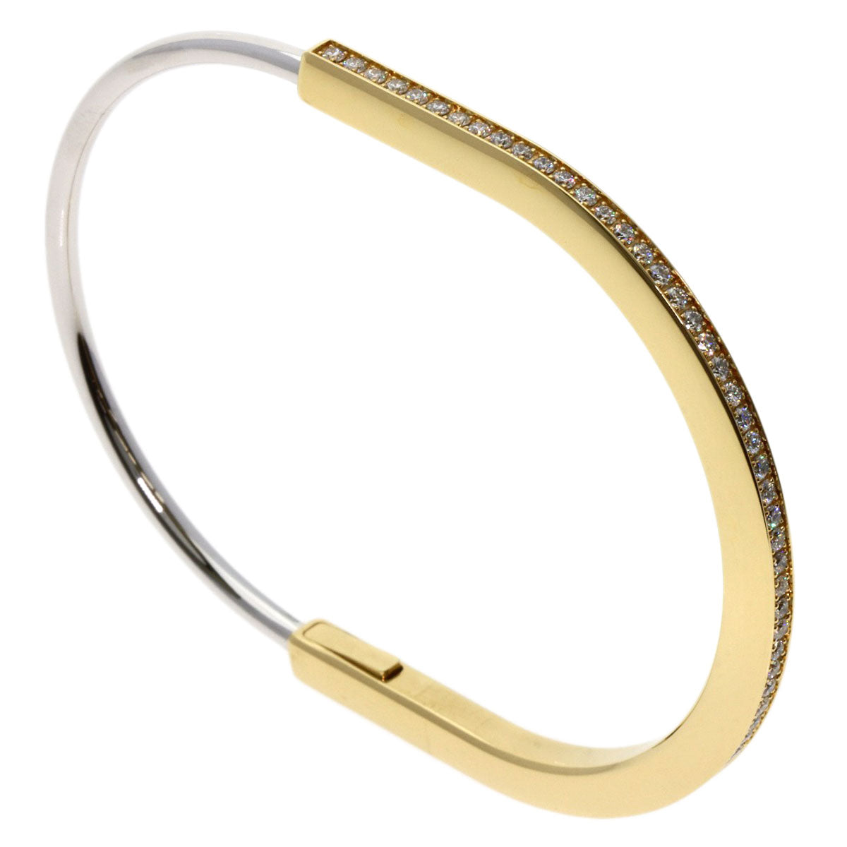 TIFFANY&Co. TIFFANY&Co. Rock Narrow Bangle Large Diamond Bracelet K18 Yellow Gold K18 White GoldLadies [Used]