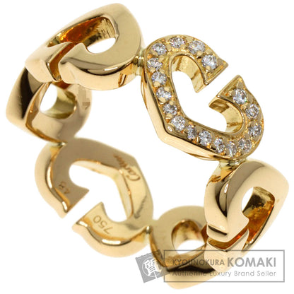 CARTIER C Heart Diamond # 48 Ring K18 Yellow Gold Ladies [Used]