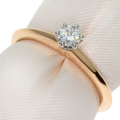 TIFFANY&Co. Solitaire Diamond Ring K18 Pink Gold PT950Ladies [Used]
