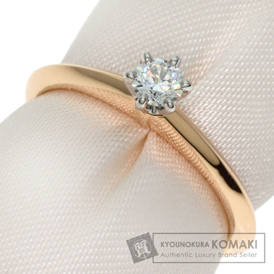 TIFFANY&Co. Solitaire Diamond Ring K18 Pink Gold PT950Ladies [Used]