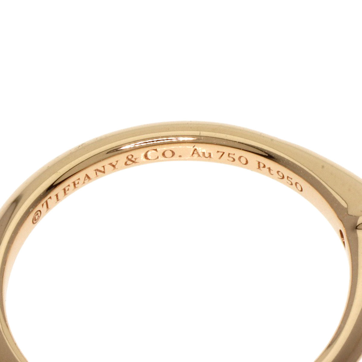 TIFFANY&Co. Solitaire Diamond Ring K18 Pink Gold PT950Ladies [Used]