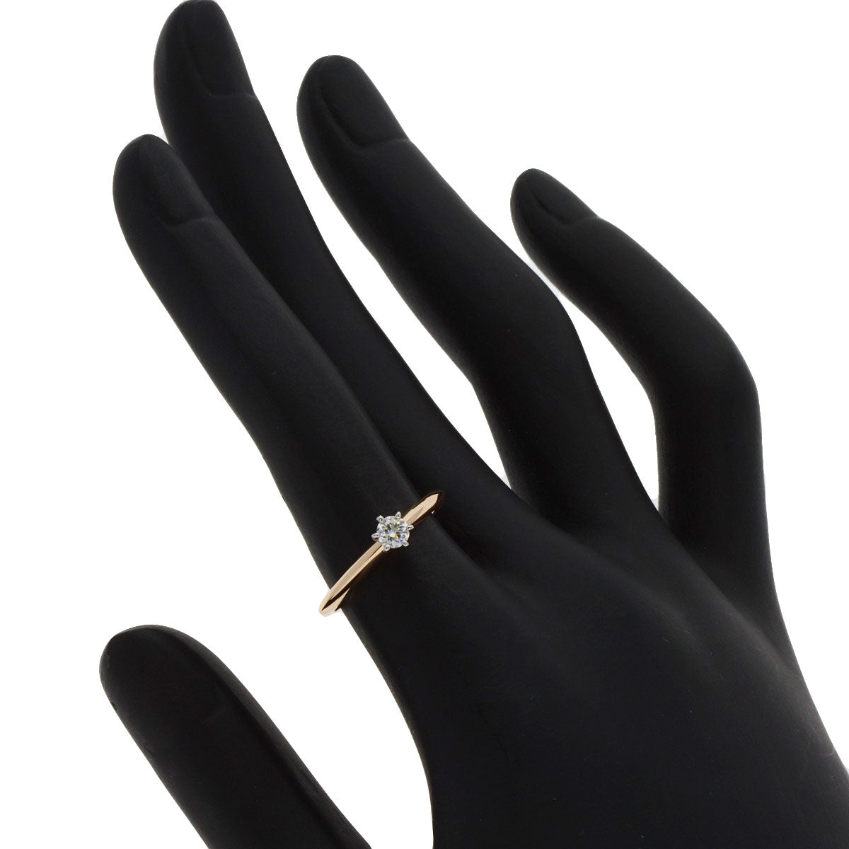 TIFFANY&Co. Solitaire Diamond Ring K18 Pink Gold PT950Ladies [Used]