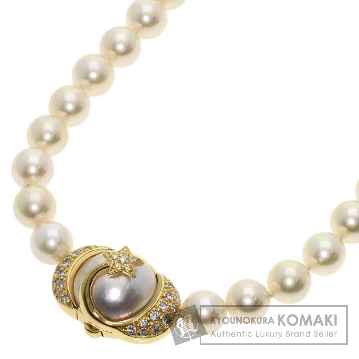CHANEL Comet Pearl Pearl Diamond Necklace K18 Yellow Gold Ladies [Used]