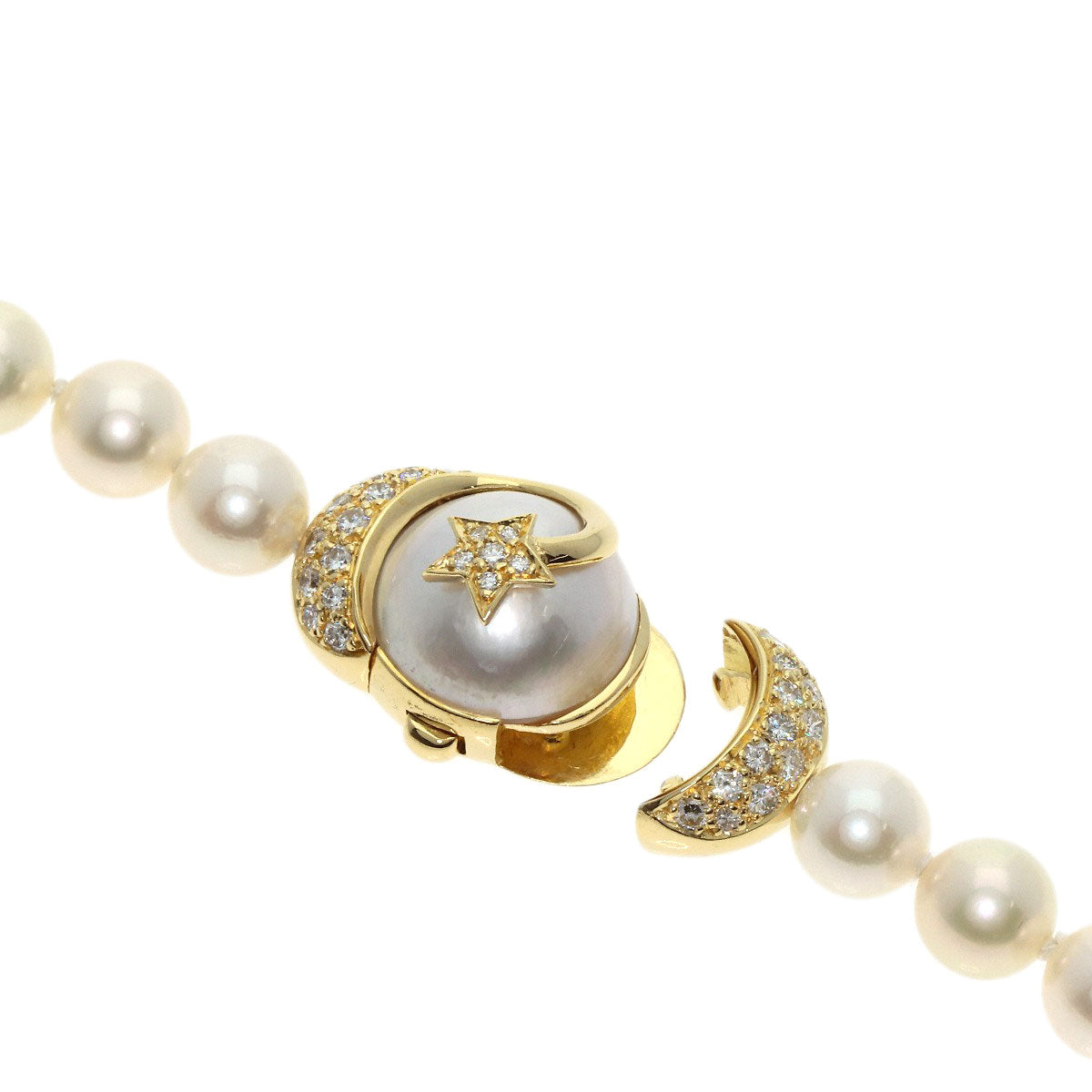 CHANEL   Necklace Comet Pearl Pearl Diamond K18 Yellow Gold Ladies