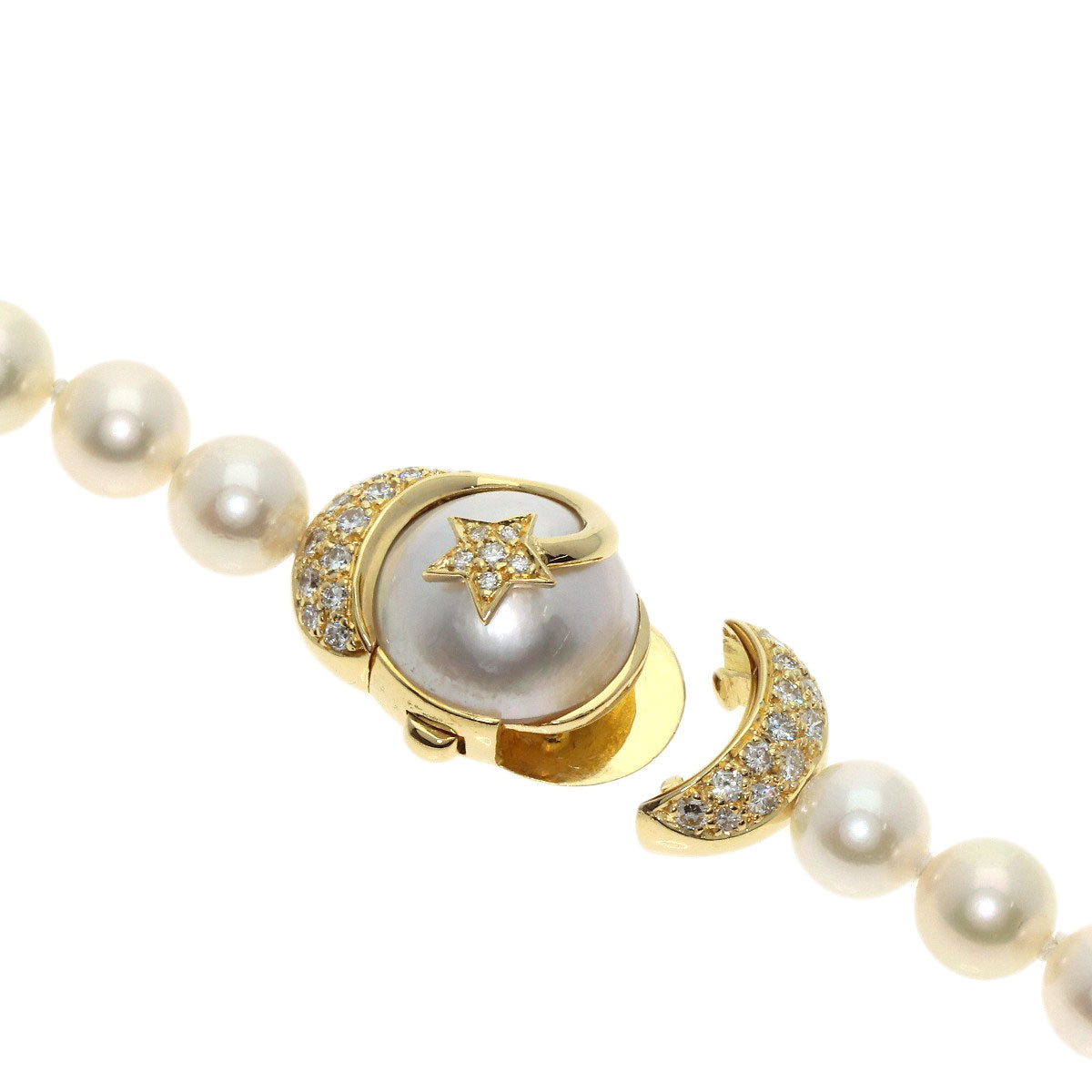 CHANEL Comet Pearl Pearl Diamond Necklace K18 Yellow Gold Ladies [Used]